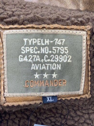 商品画像：COMMANDER/A-2/フライトジャケット/XL/羊革/BRW/TYPELH-747 3