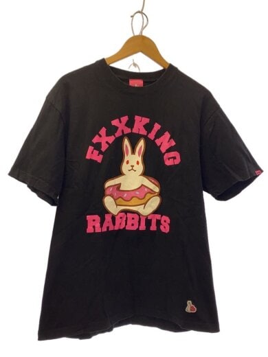商品画像：Tシャツ/ビッグラビット/ドーナツ/プリント/FREE/コットン/BLK 1