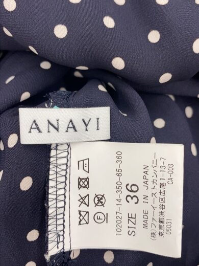 商品画像：シャツワンピース/36/ポリエステル/NVY/ドット/102027-14-350-65-360 3