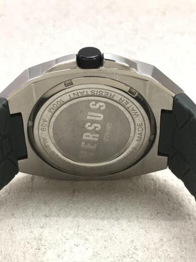 画像：VERSUS VERSACEメタルフェイス/ベゼルウォッチ/デイト/クォーツ腕時計/アナログ/ラバー/BLK/A093