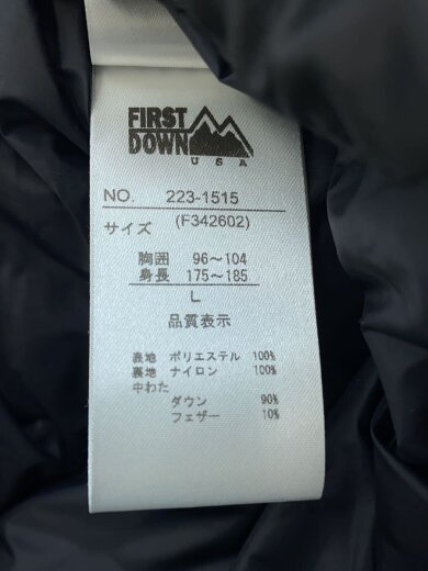 画像：FIRST DOWNダウンジャケット/L/ナイロン/ブラック/黒/223-15155