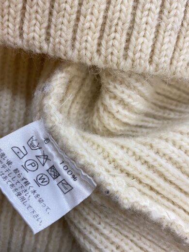 商品画像：ニット・セーター(厚手)/38/ウール/BEG/フィッシャーマンリブクルーネックセーター 4