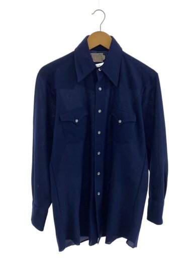 商品画像：長袖シャツ/--/ポリエステル/BLU/無地 1
