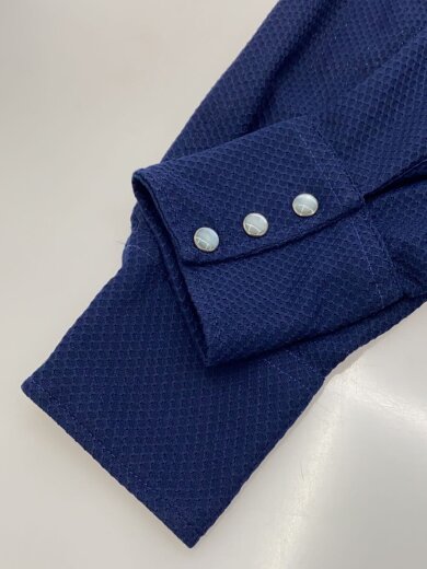 商品画像：長袖シャツ/--/ポリエステル/BLU/無地 4