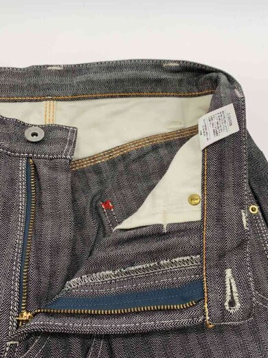 商品画像：ダブルニー/ストレートパンツ/31/コットン/GRY/ストライプ 3