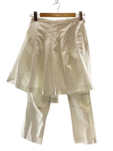 商品画像：スカートレイヤードパンツ/XS/ポリエステル/WHT/RM-P004/右腰付近擦れ/ベルト周リシミ 1