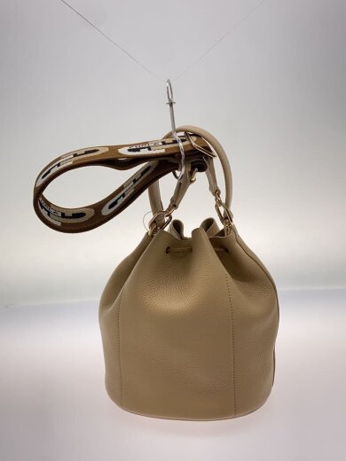 商品画像：2way/ショルダーバッグ/バケットバッグ/ハンドバッグ/レザー/BEG 3