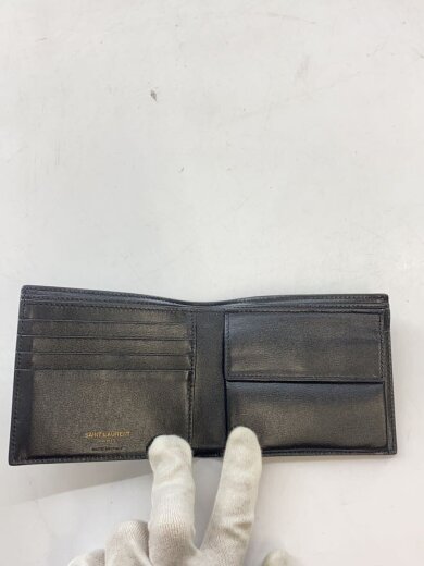 商品画像：2つ折り財布/レザー/BLK/無地/メンズ/610193// 4