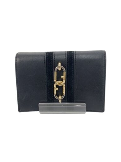 商品画像：3つ折り財布/レザー/BLK/レディース 1