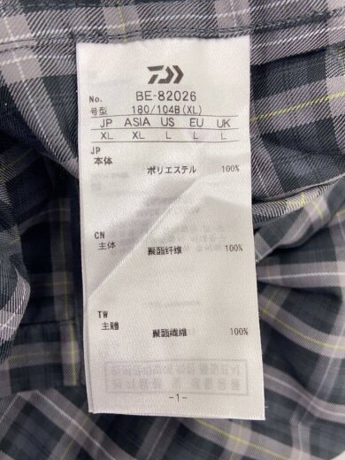 商品画像：長袖シャツ/XL/ポリエステル/GRY/チェック/BE-82026// 4