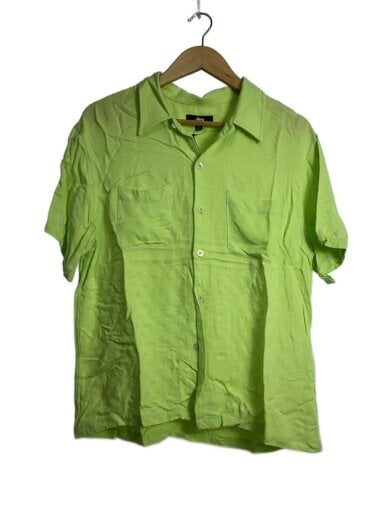 商品画像：CONTRAST PICK STITCHED SHIRT/半袖シャツ/S/コットン/GRN 1