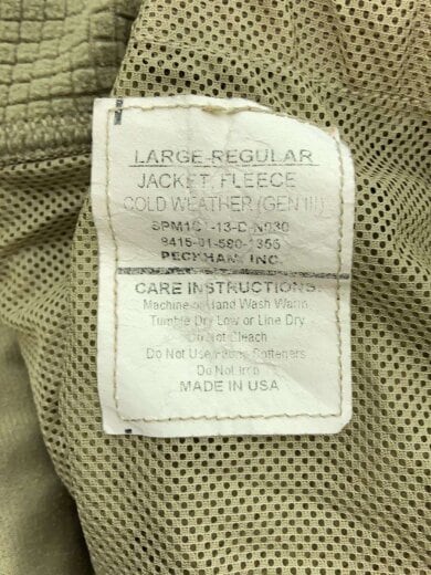 商品画像：LEVEL3/フリースジャケット/L/ポリエステル/KHK/8415-01-580-1355 3