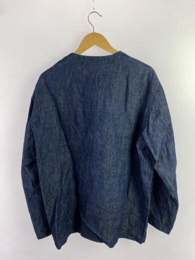 商品画像：長袖シャツ/4/リネン/IDG/02211-0075/リネンデニム キーネックシャツ 2