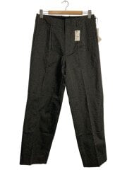 WASHED FINX POLYESTER CHINO SLACKS/スラックスパンツ/4/コットン/BLK/