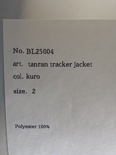 商品画像：Satou(サトウ)/ジャケット/2/ポリエステル/BLK/無地/BL25004 4