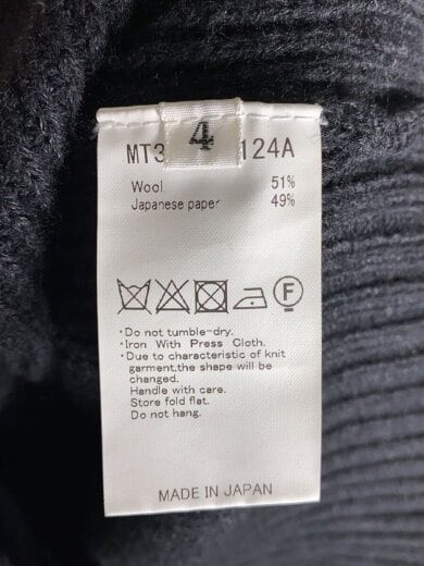 商品画像：ニット・セーター(厚手)/4/ウール/BLK/無地/MT3303-0124A 4