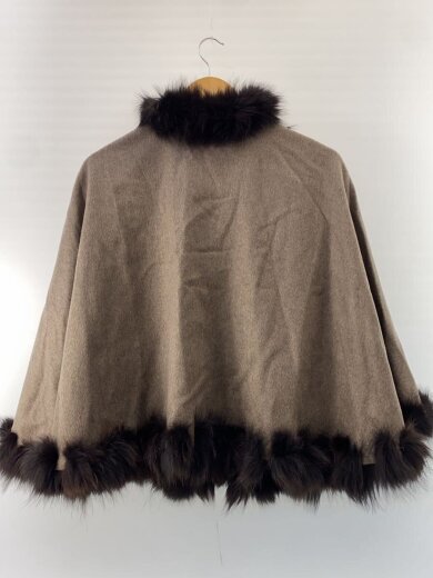 商品画像：ポンチョ/--/ウール/BRW/無地/カシミヤ混/ブルーフォックス 2