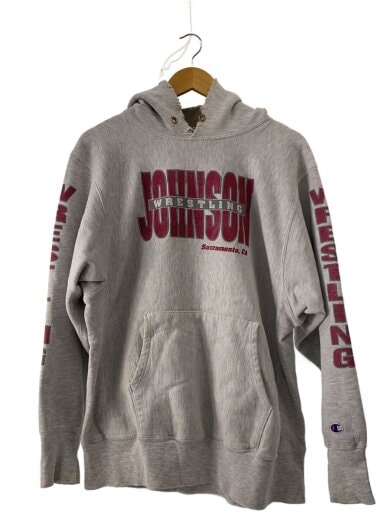 商品画像：パーカー/XL/コットン/GRY/90s/ダメージ/汚れ有り/袖プリント 1