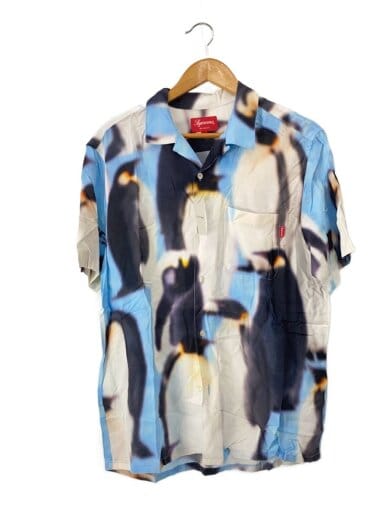 商品画像：半袖シャツ/M/レーヨン/BLU/総柄/20FW/penguins rayon 1