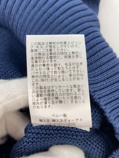 商品画像：ニット・セーター(薄手)/L/コットン/NVY/半袖 5