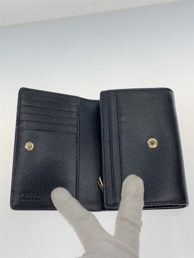 商品画像：2つ折り財布/レザー/BLK/無地/レディース/WP00325 4