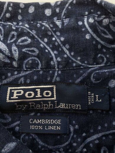 商品画像：半袖シャツ/L/リネン/NVY/ペーズリー/CANBRIDGE 3