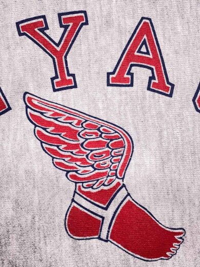 商品画像：スウェット/XL/コットン/GRY/プリント/90s前期/ウィングフット/NYAC 6