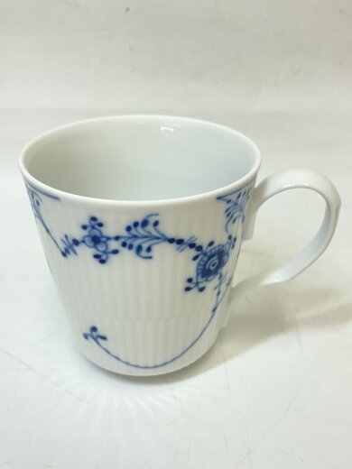 商品画像：カップ&ソーサー/2点セット/WHT/ブルーフルーテッドプレイン// 2