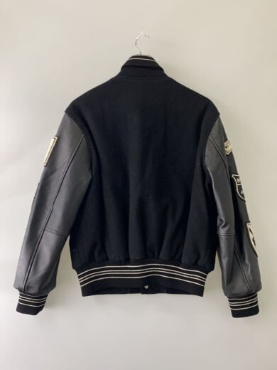 商品画像：レザー切替/スタジャン/M/ウール/BLK/MM13-7601// 2