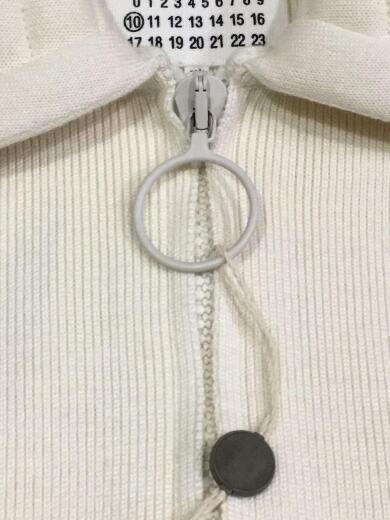 画像：Maison Margiela18AW/デザイン切替リングジップアップニット/セーター(厚手)/S/ウール/WHT4