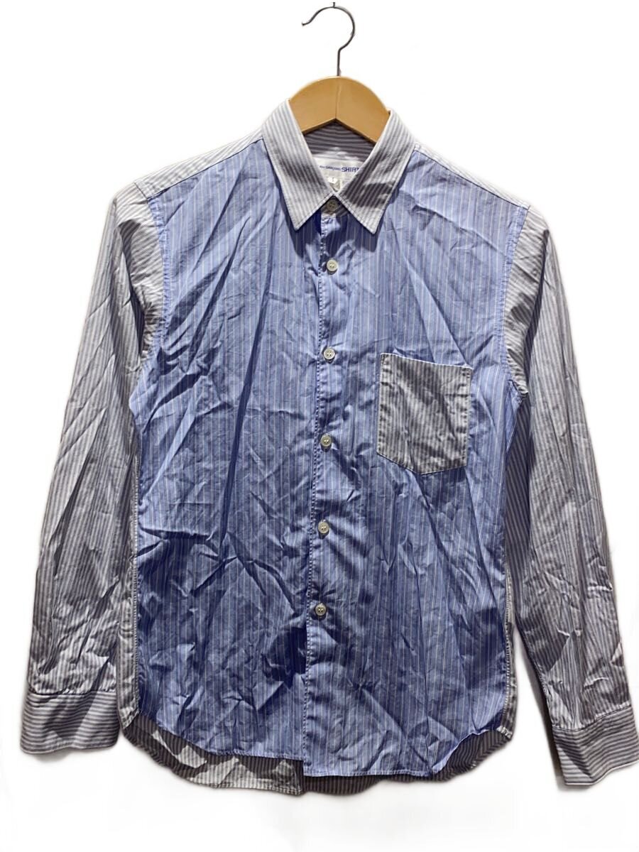 COMME des GARCONS SHIRT / 長袖シャツ/S/コットン/ブルー/ストライプ/W19003