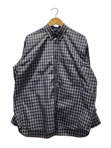 商品画像：TECH BUTTON DOWN SHIRT/長袖シャツ/M/ポリエステル/グレー/チェック/BE-85023W 1