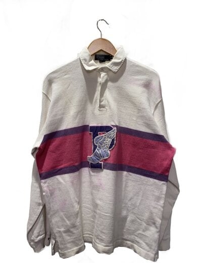 商品画像：90s/P-WING ラガーシャツ/USA製/ポロシャツ/M/コットン/ホワイト 1