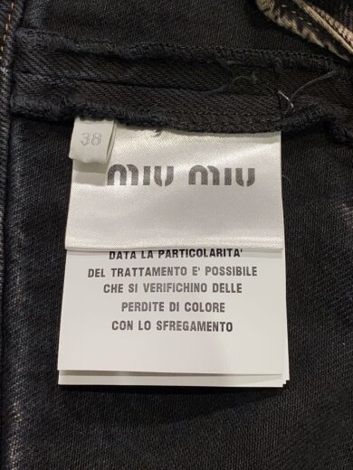 商品画像：Marbleized Denim Bralette/ビスチェ/38/コットン/ブラック/GWT042 4