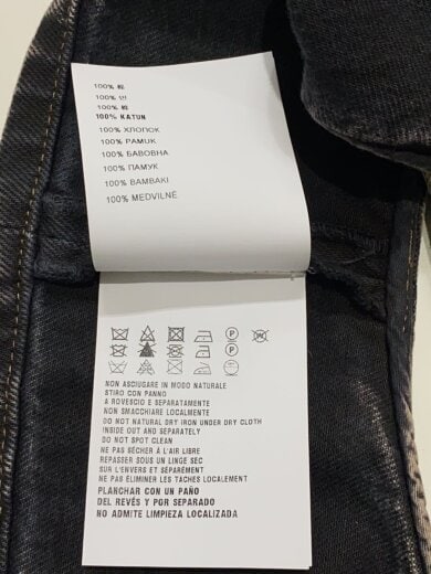 商品画像：Marbleized Denim Bralette/ビスチェ/38/コットン/ブラック/GWT042 5