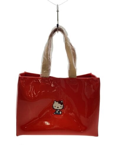 商品画像：ハローキティの刺繍バッグ/50周年記念コラボ/エナメル/レッド 1