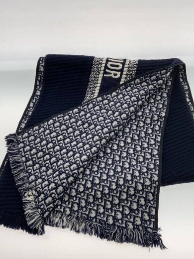 商品画像：オブリーク/リバーシブルロゴ/マフラー/ウール/NVY/レディース 4