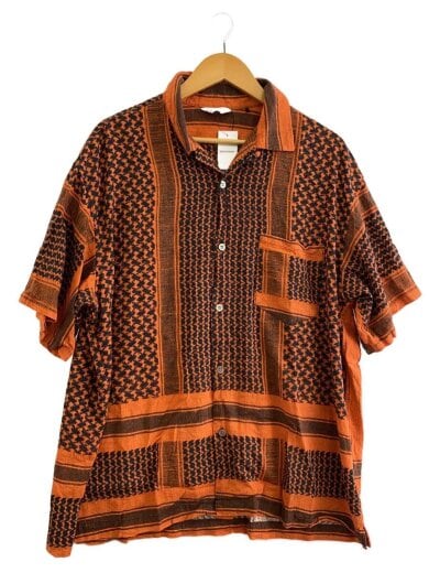 商品画像：afghan print short-sleeve shirt/半袖シャツ/3/レーヨン/オレンジ/US1623 1