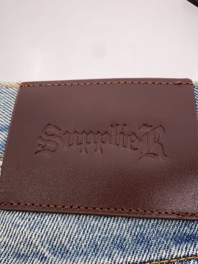 商品画像：Tribal leather patch Baggy Denim/ボトム/M/コットン/IDG// 4