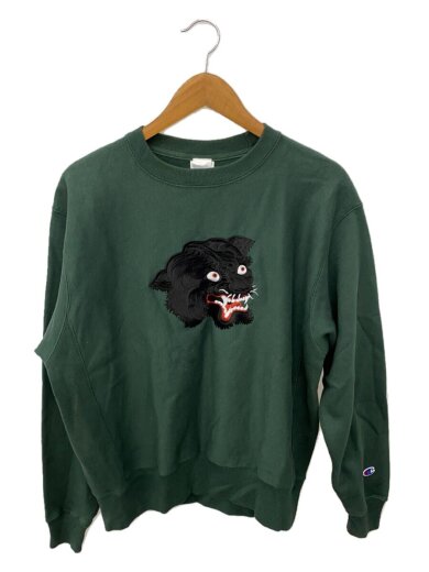 画像：ChampionTHE UNION LOOKER/BLACK TIGER/クルーネック/スウェット/M/虎/刺繍/コットン/GRN1