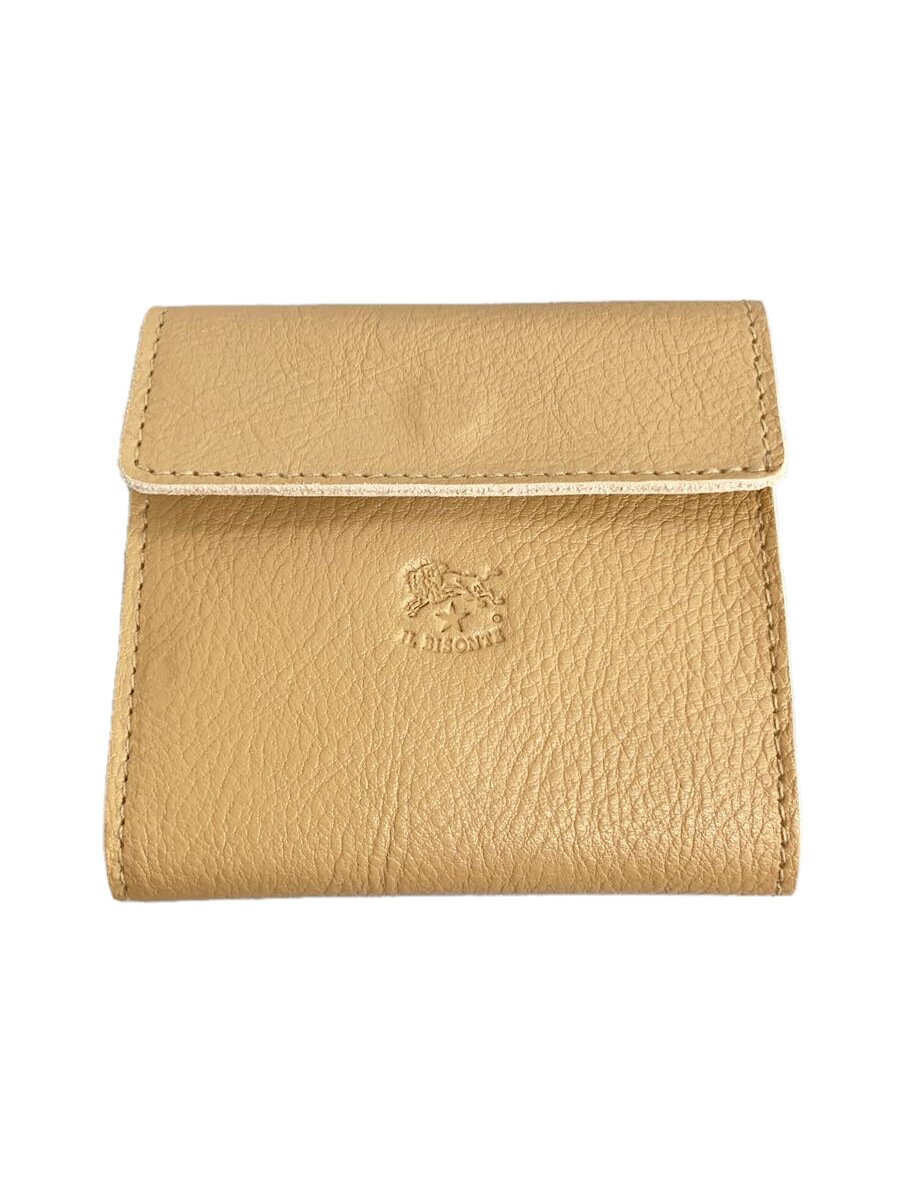 IL BISONTE / 2つ折り財布/牛革/BEG/レディース//