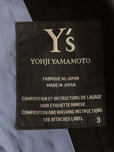 商品画像：テーラードジャケット/3/ウール/BLK/無地/YH-J29-100/フロントパーツ欠品 3