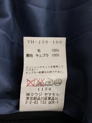 商品画像：テーラードジャケット/3/ウール/BLK/無地/YH-J29-100/フロントパーツ欠品 4