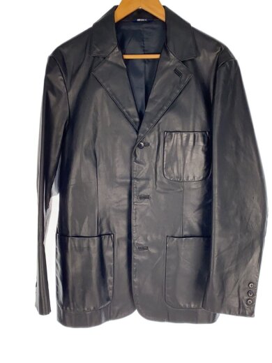 商品画像：テーラードジャケット/S/牛革/BLK/無地/776024-00 1