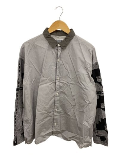 商品画像：長袖シャツ/M/GRY/CES26SH08/Overdye Grid Sleeve Bigshirt/24AW// 1