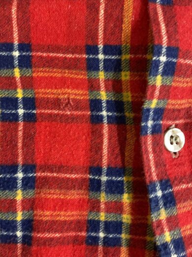 商品画像：ネルシャツ/S/コットン/RED/～70s/香港製/プリネル 6