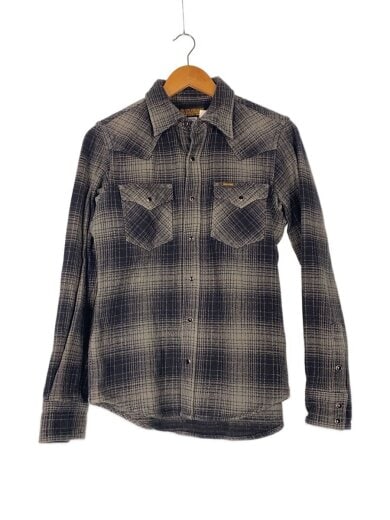 画像：IRON HEARTウルトラヘビーネルシャツ/長袖シャツ/S/コットン/GRY/チェック1