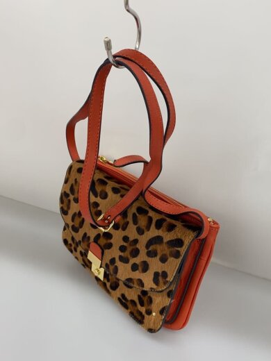 商品画像：ショルダーバッグ/ハラコ/ORN/レオパード/ジップ錆び有 2