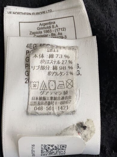 商品画像：スウェット/M/コットン/BLK/A86WA 4