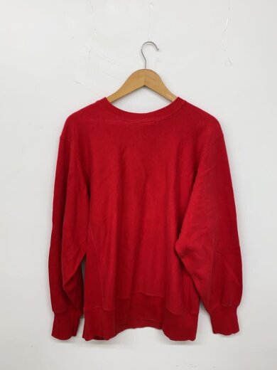 商品画像：90s/刺繍タグ/USA製/目無し/REVERSE WEAVE/L/コットン/RED/無地 2